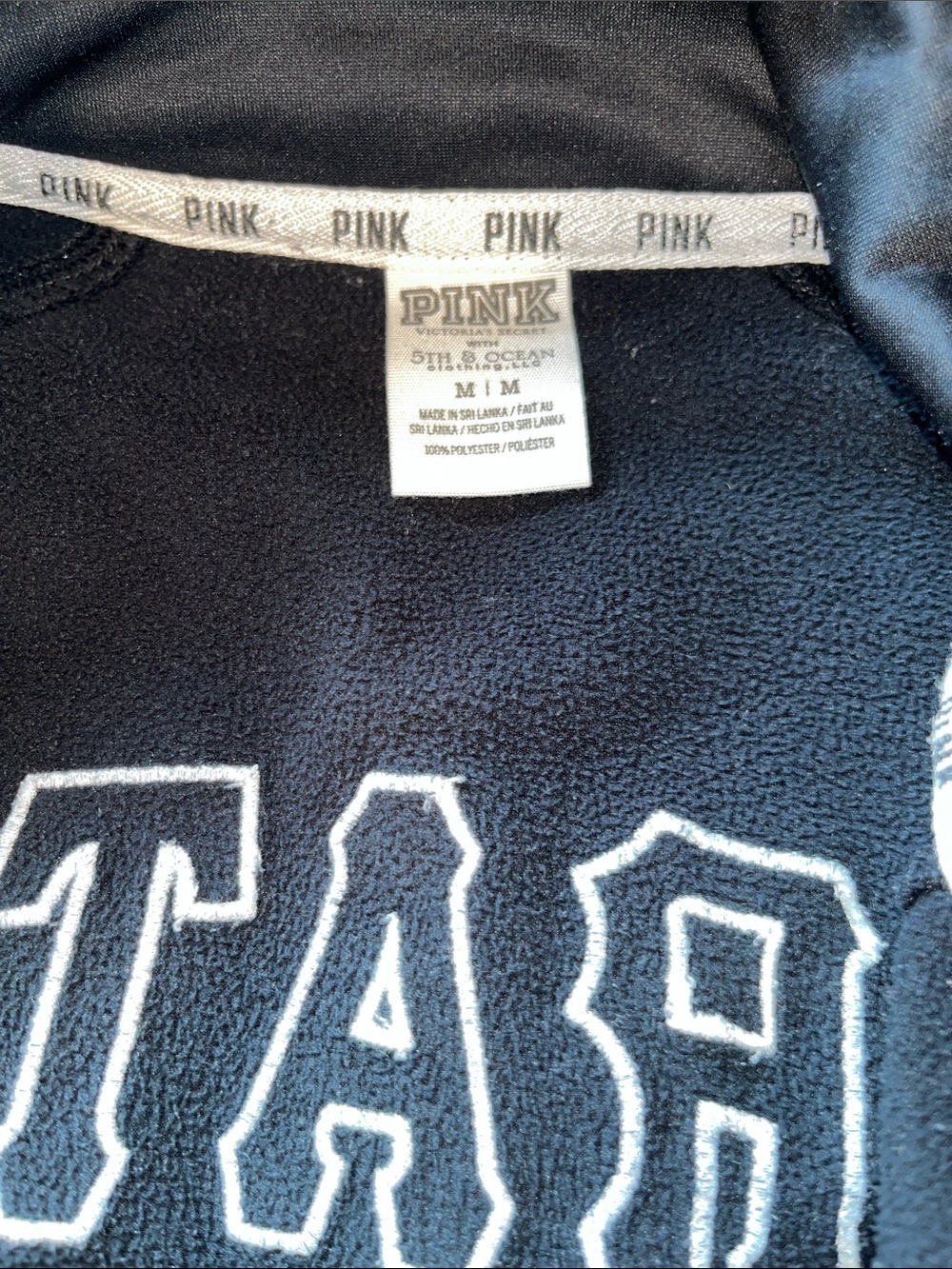PINK Victoria's Secret Black Womens Full-Zip Jacket Pittsburgh Pirates 🏴☠️ - Picture 2 of 4